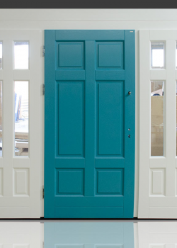 Drzwi zewnętrzne tradycyjne nietypowy wzór 2 z zewnątrz